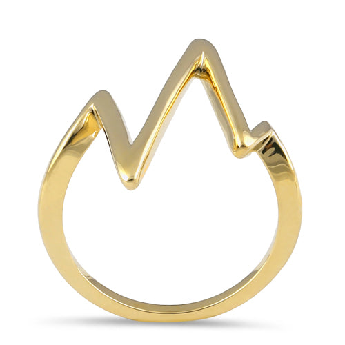 Solid 14K Gold Heartbeat Ring