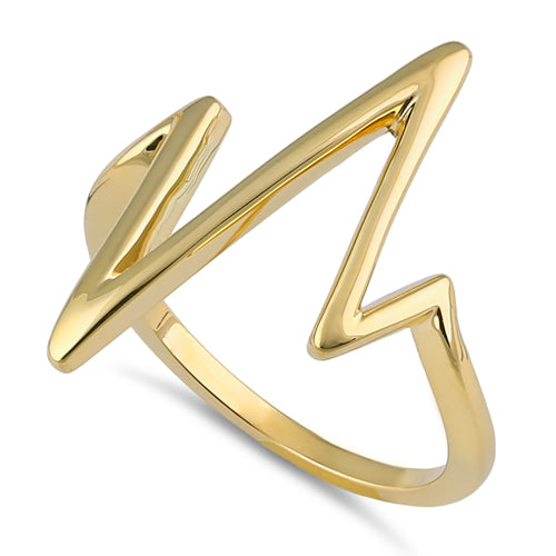 Solid 14K Gold Heartbeat Ring