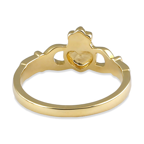 Solid 14K Gold Plain Claddagh Ring