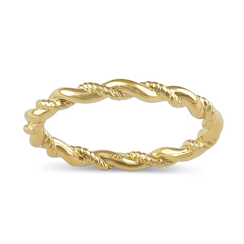 Solid 14K Gold Twist Ring