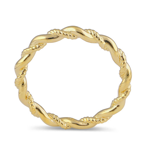 Solid 14K Gold Twist Ring