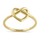 Solid 14K Gold Twist Heart Ring