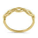 Solid 14K Gold Curb Chain Link Ring