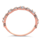 Solid 14K Rose Gold Thin Elegant Round Clear CZ Ring