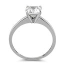 Solid 14K White Gold Asscher 6.5mm Clear CZ Engagement Ring