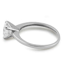 Solid 14K White Gold Asscher 6.5mm Clear CZ Engagement Ring