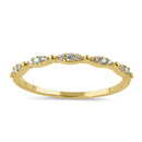 Solid 14K Gold Thin Half Eternity Round CZ Ring