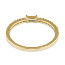 Solid 14K Gold Dainty Baguette CZ Stackable Ring