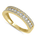 Solid 14K Gold Layered CZ Engagement Ring