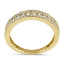 Solid 14K Gold Layered CZ Engagement Ring