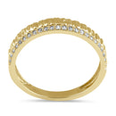 Solid 14K Gold Hammered Engagement CZ Ring