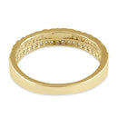 Solid 14K Gold Hammered Engagement CZ Ring