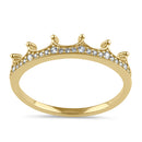 Solid 14K Gold Dainty Crown CZ Ring