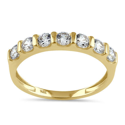 Solid 14K Gold Simple CZ Engagement Ring