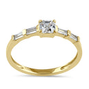 Solid 14K Gold Five Stone Engagement CZ Ring