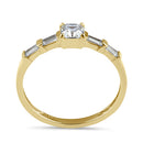 Solid 14K Gold Five Stone Engagement CZ Ring