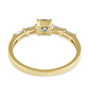 Solid 14K Gold Five Stone Engagement CZ Ring