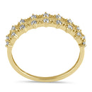 Solid 14K Gold Layered Beaded CZ Ring