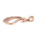 Sterling Silver Rose Gold Plated Swan Clear CZ Pendant