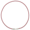 Pink Braided Leatherette Necklace 4mm w/ Silver Plated Bali Lock - Pack of 4