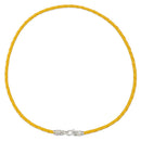 Yellow Braided Leatherette Necklace 4mm w/ Silver Plated Bali Lock - Pack of 4