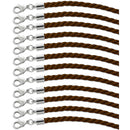 16" Brown 4mm Rayon Twisted Necklace w/ Steel Adj Clasp - Pack of 12