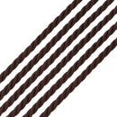 18" 4mm Brown Rayon Twisted Necklace w/ Steel Adj Clasp - Pack of 6