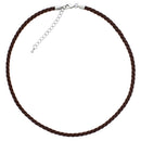 18" 4mm Brown Rayon Twisted Necklace w/ Steel Adj Clasp - Pack of 6
