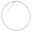 18" 4mm Ivory Rayon Twisted Necklace w/ Steel Adj Clasp - Pack of 12