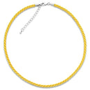18" 4mm Yellow Rayon Twisted Necklace w/ Steel Adj Clasp - Pack of 12