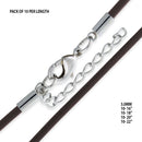 3.0mm Brown Leather Cord w/ Adjustable Clasp