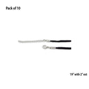 19" 2mm Black Silk Cord Necklace w/ Stainless Steel Adjustable Clasp- Pack of 10