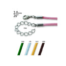 20" 2mm Silk Cord Necklace w/ Stainless Steel Clasp Adj to 22"- Pack of 50 (10 of each color)