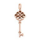 Sterling Silver Rose Gold Plated Key Pendant