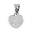 Sterling Silver Small Heart White Lab Opal Pendant