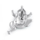 Sterling Silver Green Lab Opal Frog Pendant