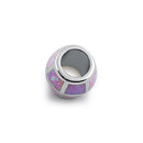 Sterling Silver Pink Lab Opal Slider Bead Pendant