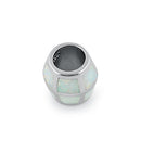 Sterling Silver White Lab Opal Slider Bead Pendant