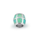 Sterling Silver Green Lab Opal Slider Bead Pendant