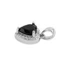 Sterling Silver Small Black CZ Heart Pendant