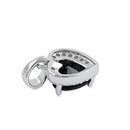Sterling Silver Small Black CZ Heart Pendant