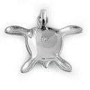 Sterling Silver Green Lab Opal Turtle Pendant
