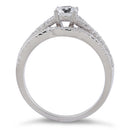 Sterling Silver Round Engagement Set Clear CZ Ring