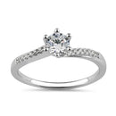 Sterling Silver 5.0mm CZ Dainty Engagement Ring