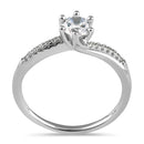 Sterling Silver 5.0mm CZ Dainty Engagement Ring