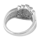 Sterling Silver Elegant Pave Ring