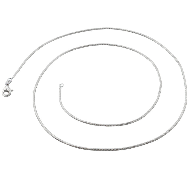 Rhodium Sterling Silver Glitter Snake Chain 1.25mm