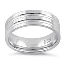 Sterling Silver Double Line Wedding Band