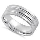 Sterling Silver Double Line Wedding Band