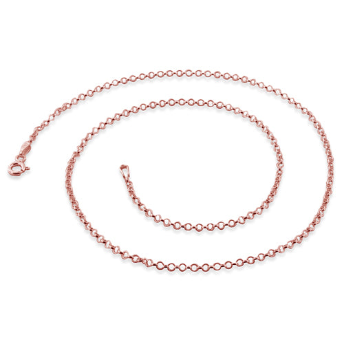 14K Rose Gold Plated Sterling Silver Rollo Chain 2.8MM